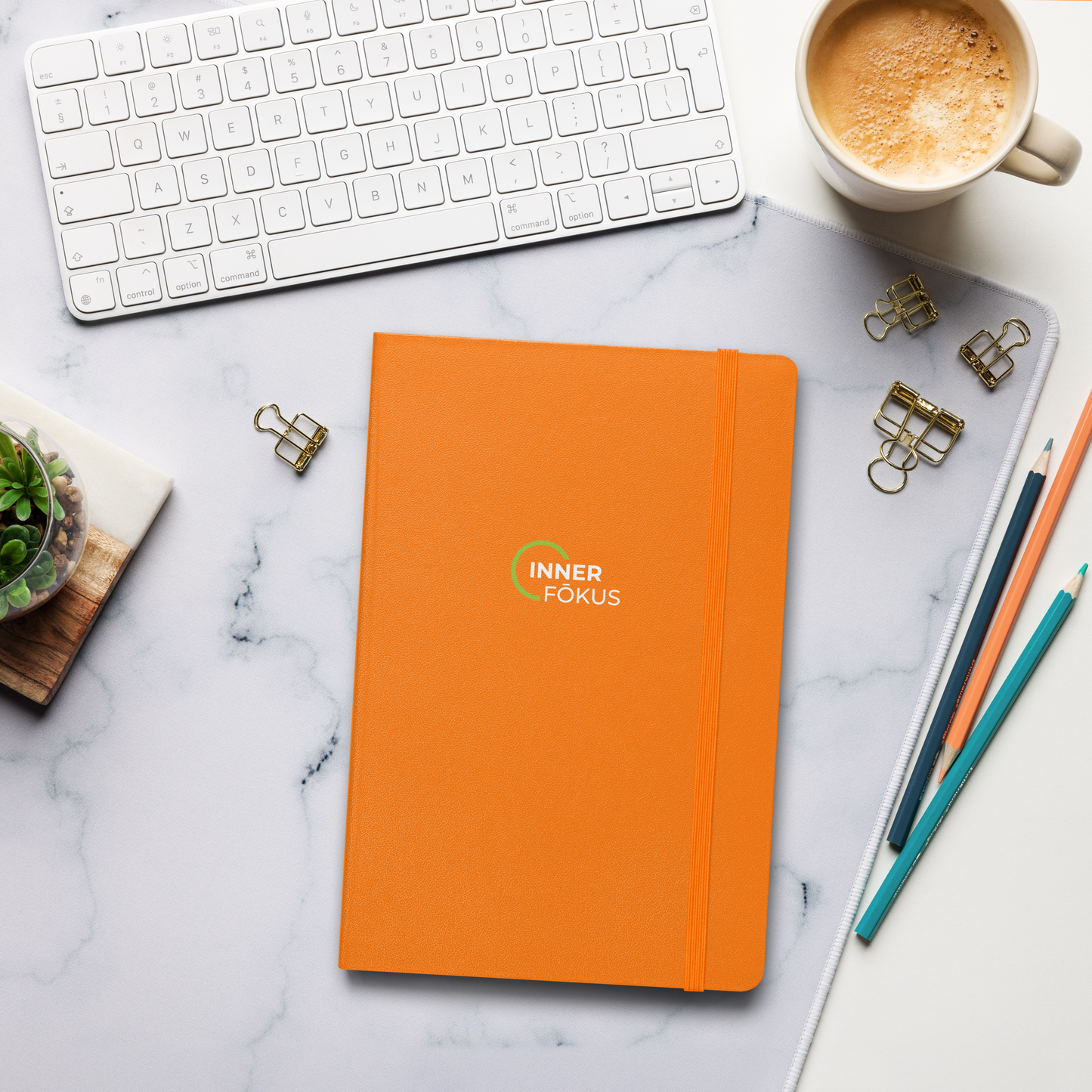 Inner Fokus Logo Hardcover bound notebook/journal (White Lettering)