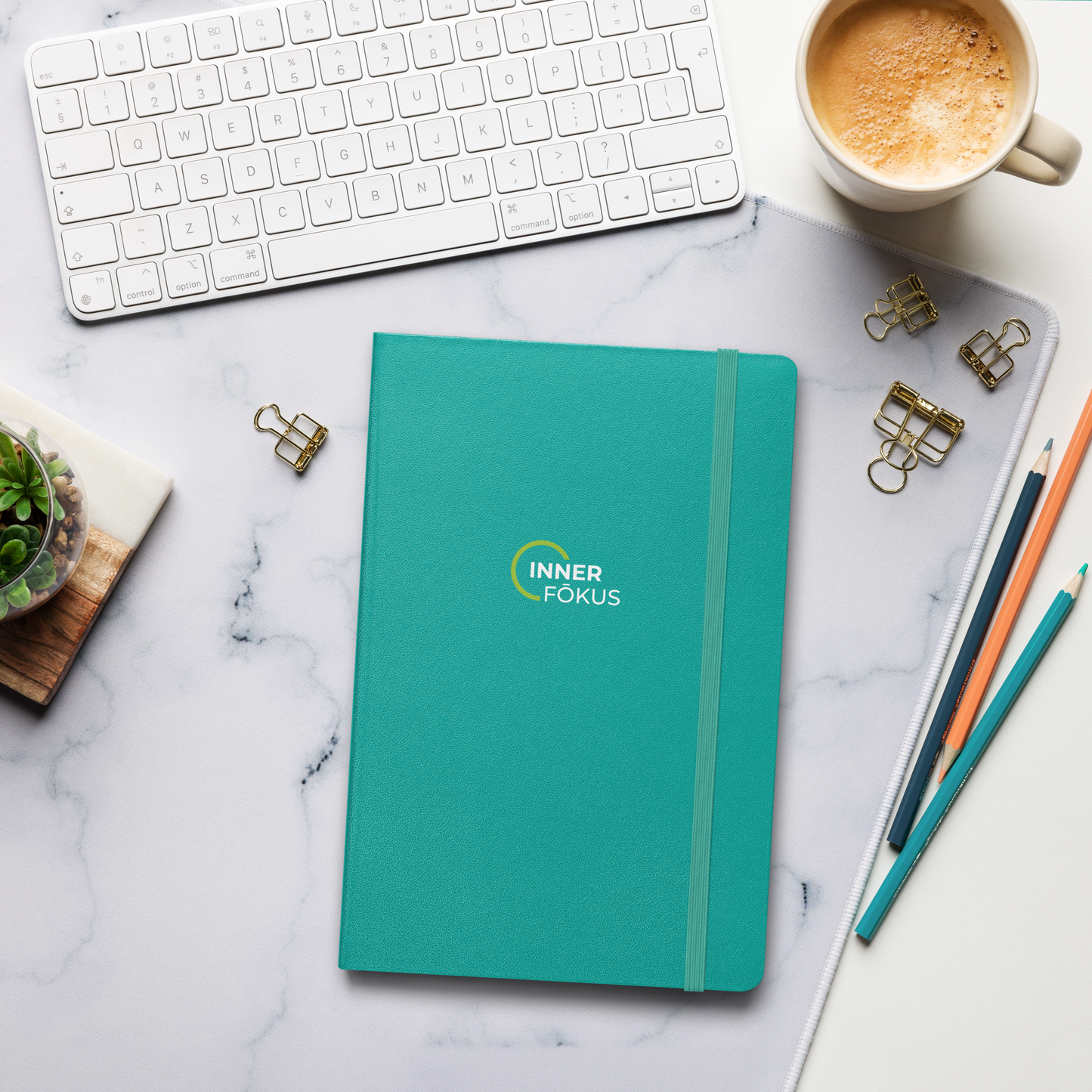Inner Fokus Logo Hardcover bound notebook/journal (White Lettering)