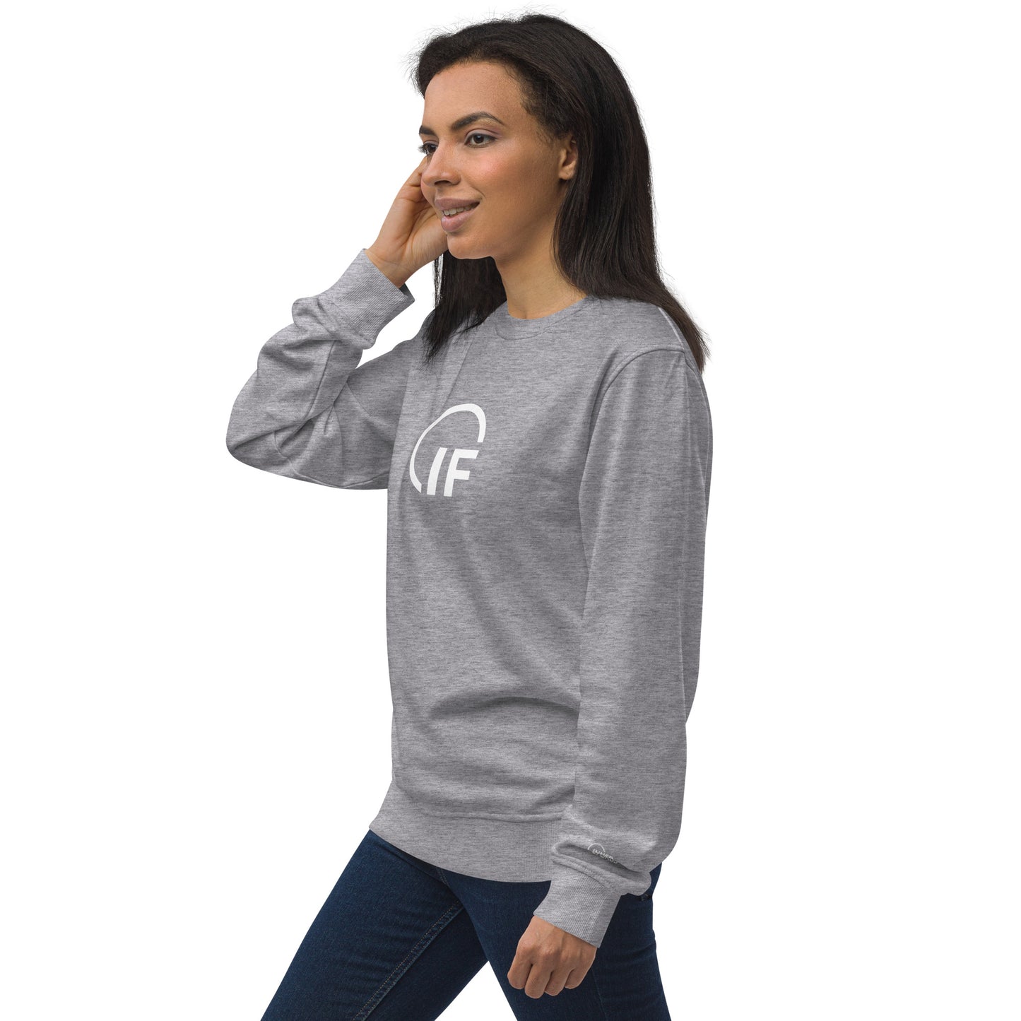 IF Unisex organic sweatshirt (Large White Logo)