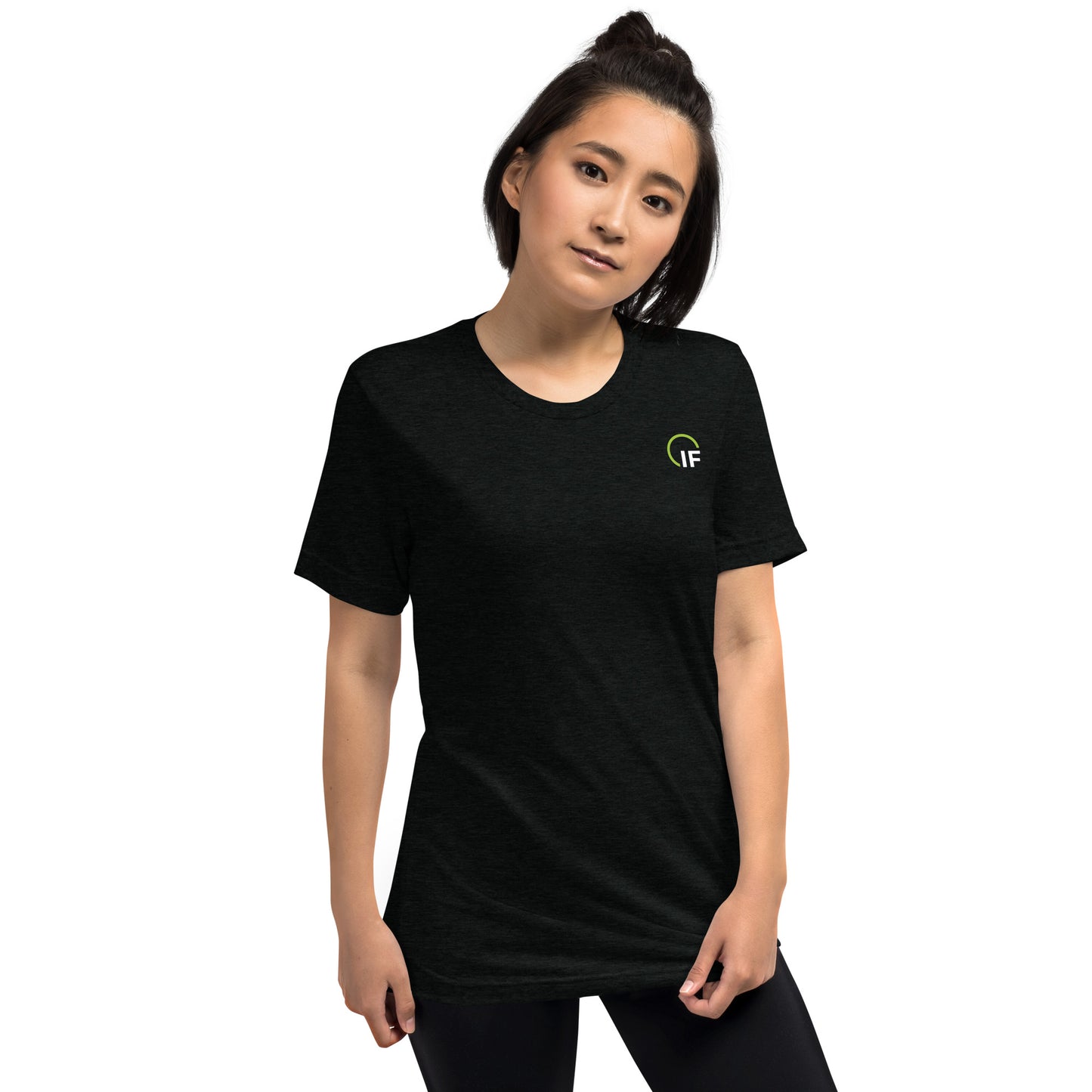 Short sleeve t-shirt (High Check IF Logo-Green & White)