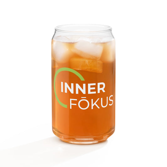 Can-shaped glass (Green & White Logo)
