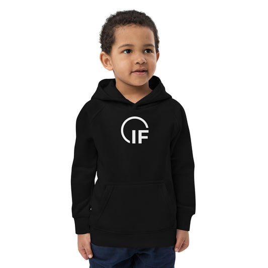IF Kids eco hoodie (Large Chest Logo-White)