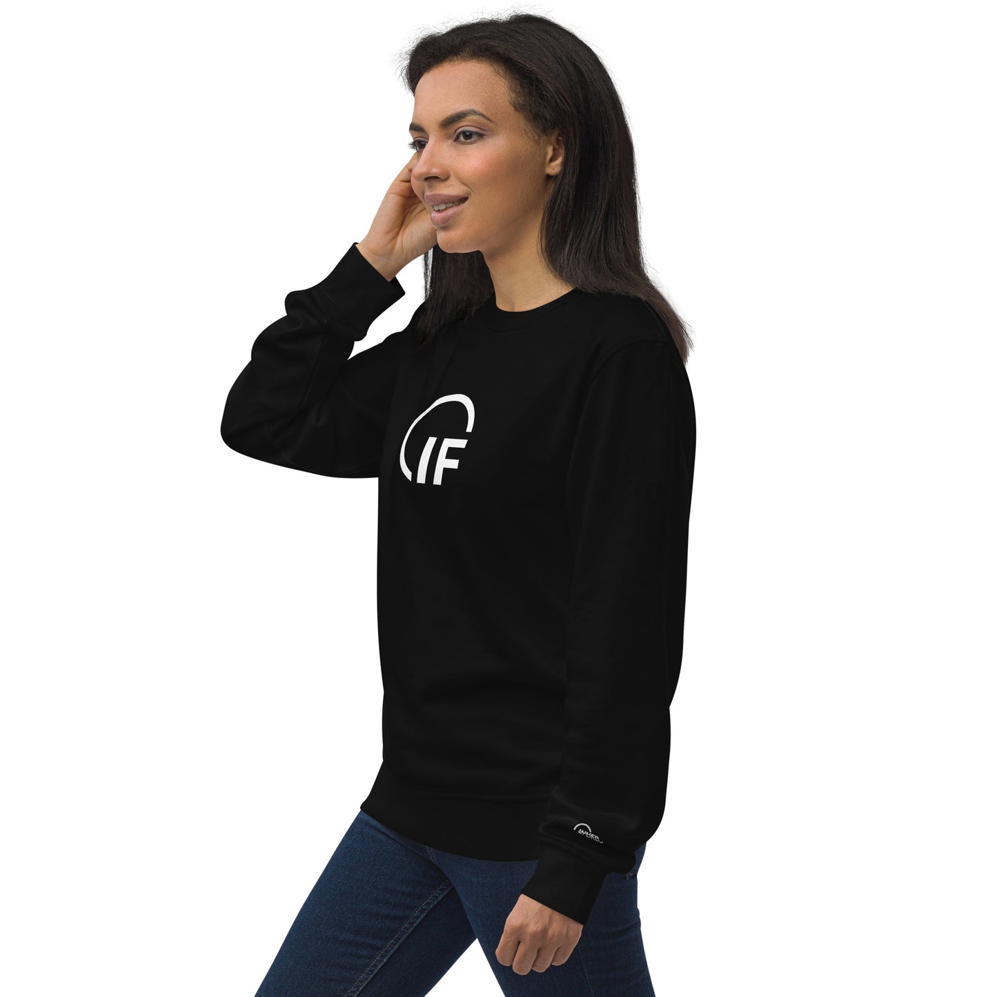 IF Unisex organic sweatshirt (Large White Logo)