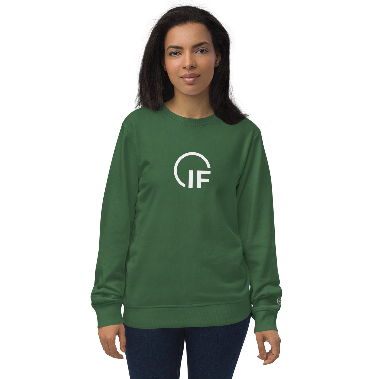 IF Unisex organic sweatshirt (Large White Logo)