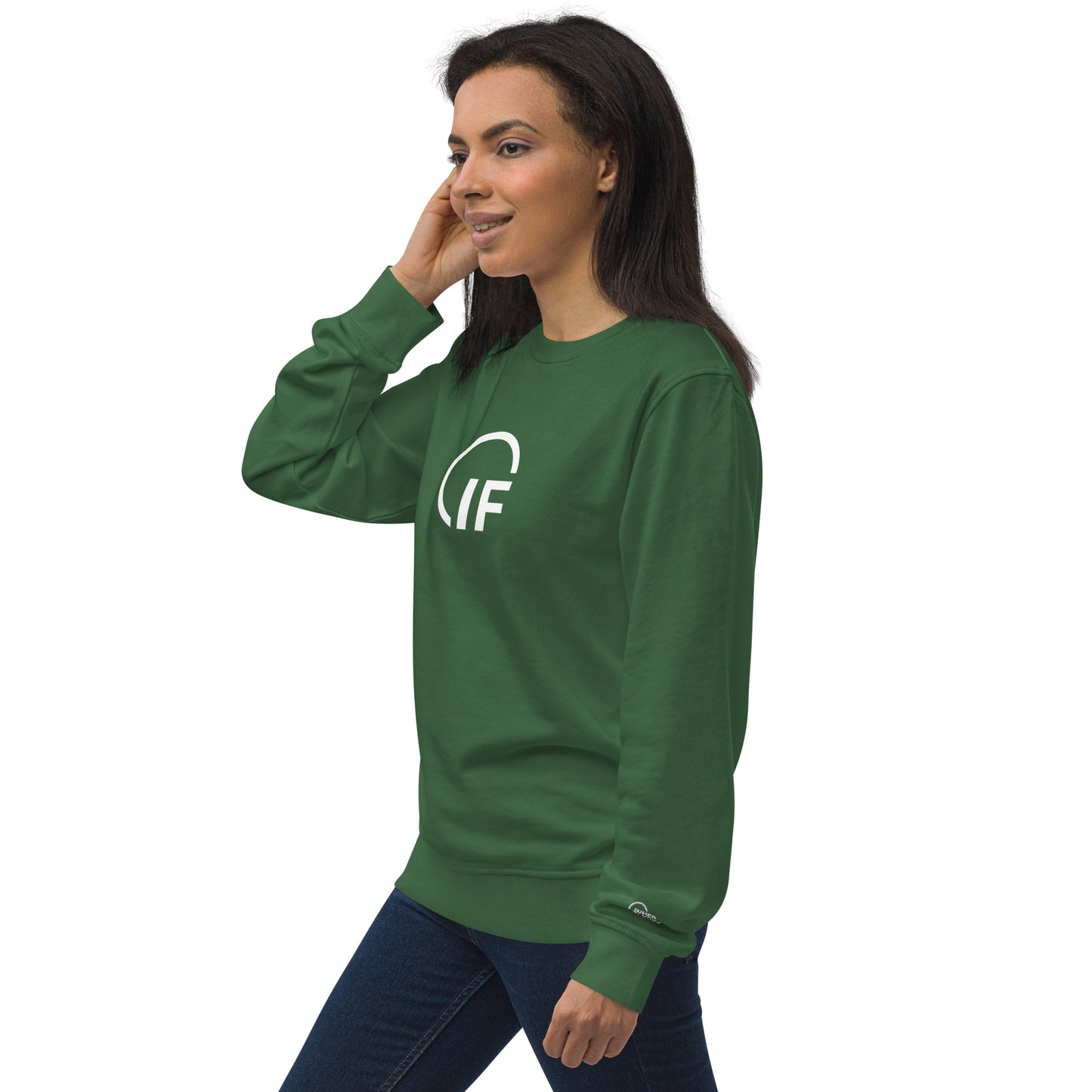 IF Unisex organic sweatshirt (Large White Logo)