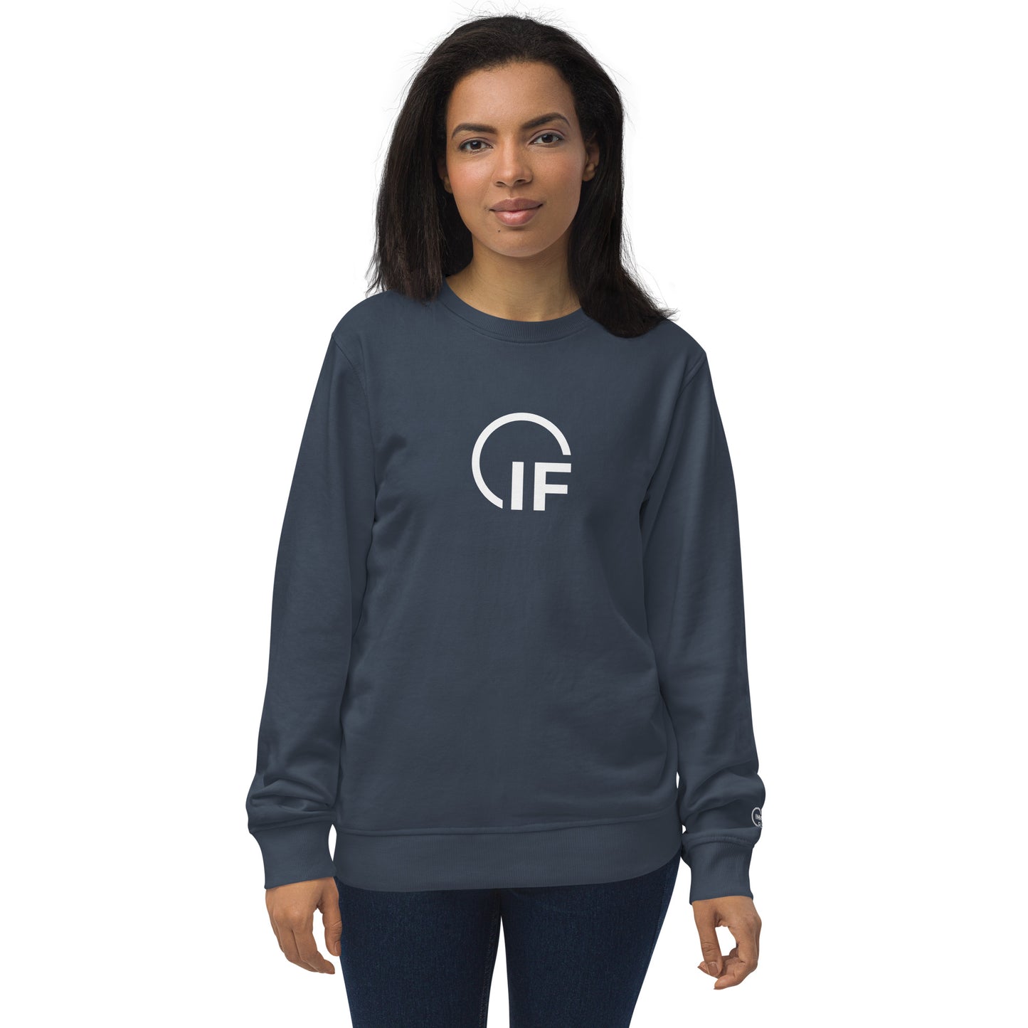 IF Unisex organic sweatshirt (Large White Logo)