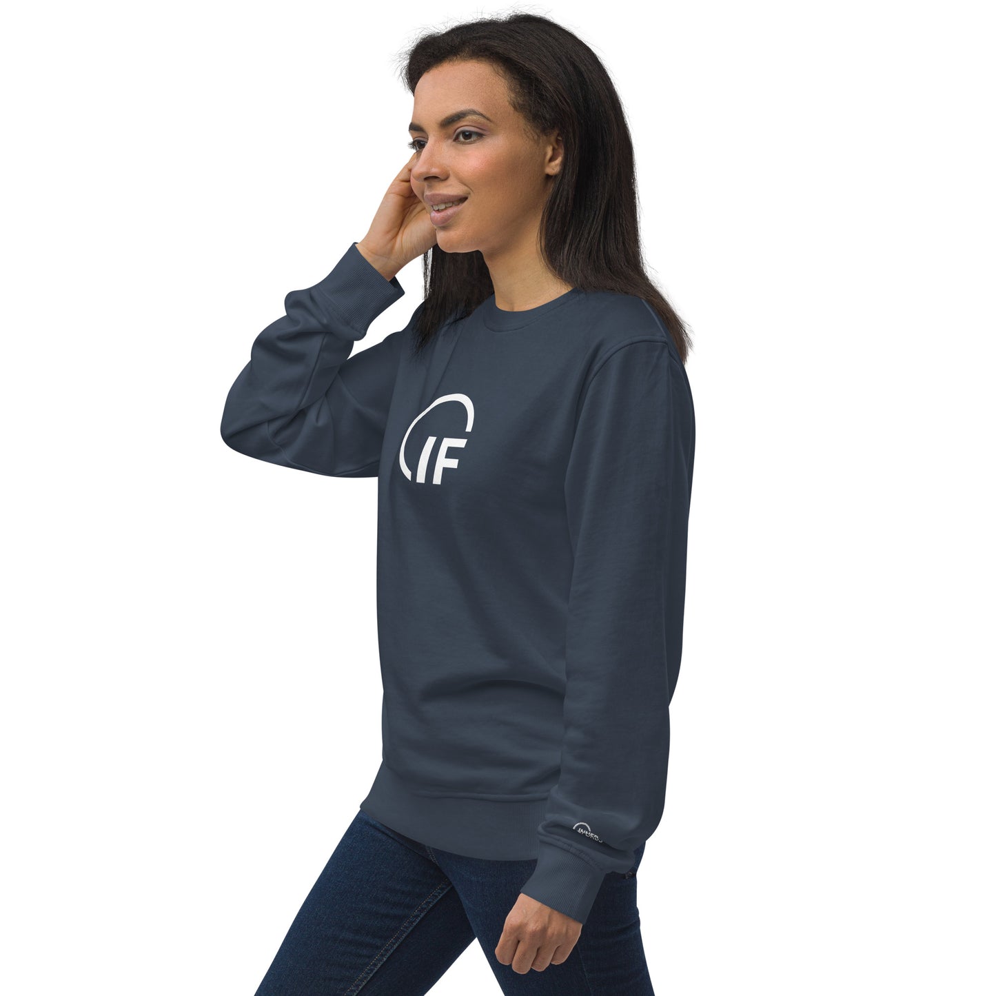 IF Unisex organic sweatshirt (Large White Logo)