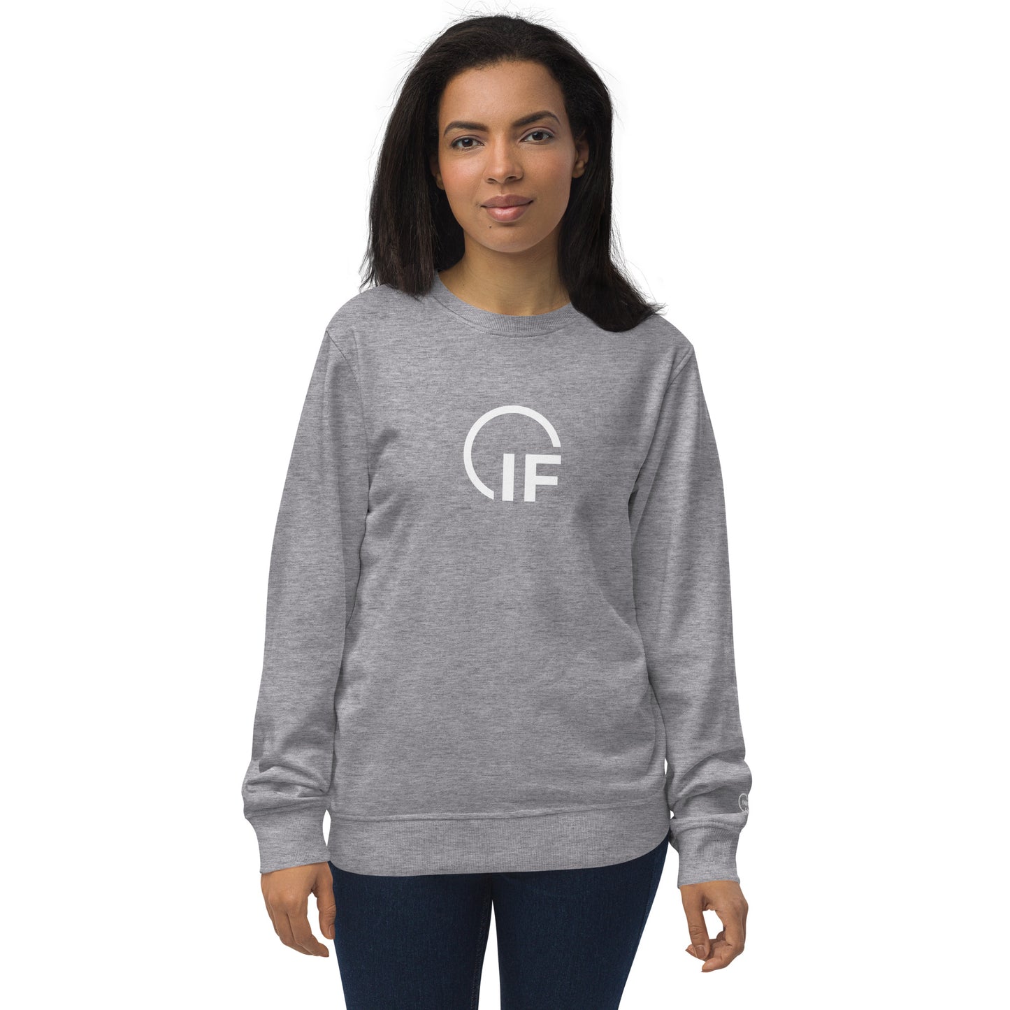 IF Unisex organic sweatshirt (Large White Logo)