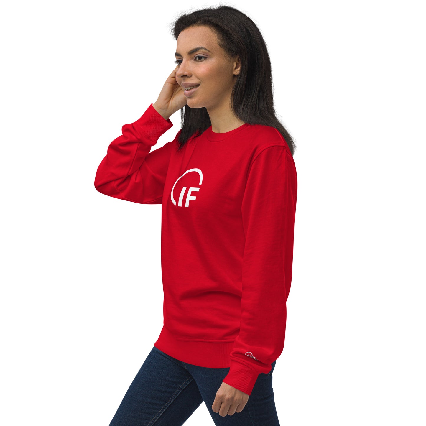 IF Unisex organic sweatshirt (Large White Logo)