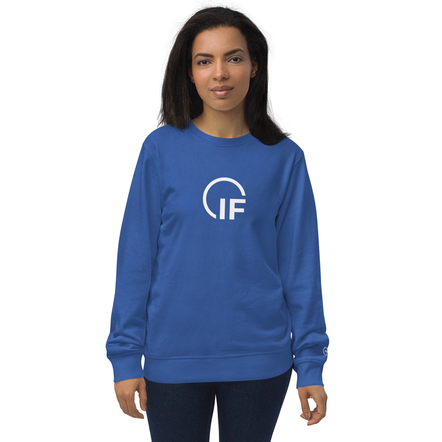 IF Unisex organic sweatshirt (Large White Logo)