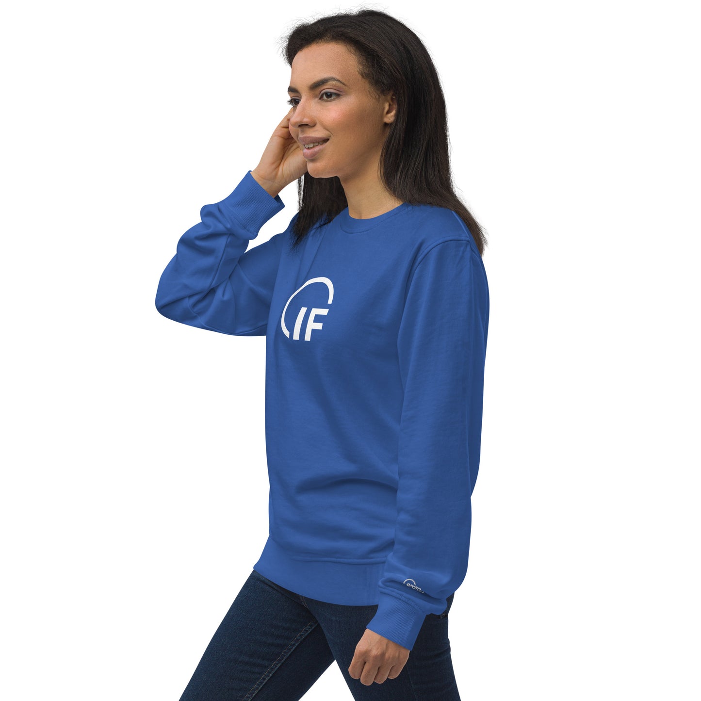 IF Unisex organic sweatshirt (Large White Logo)